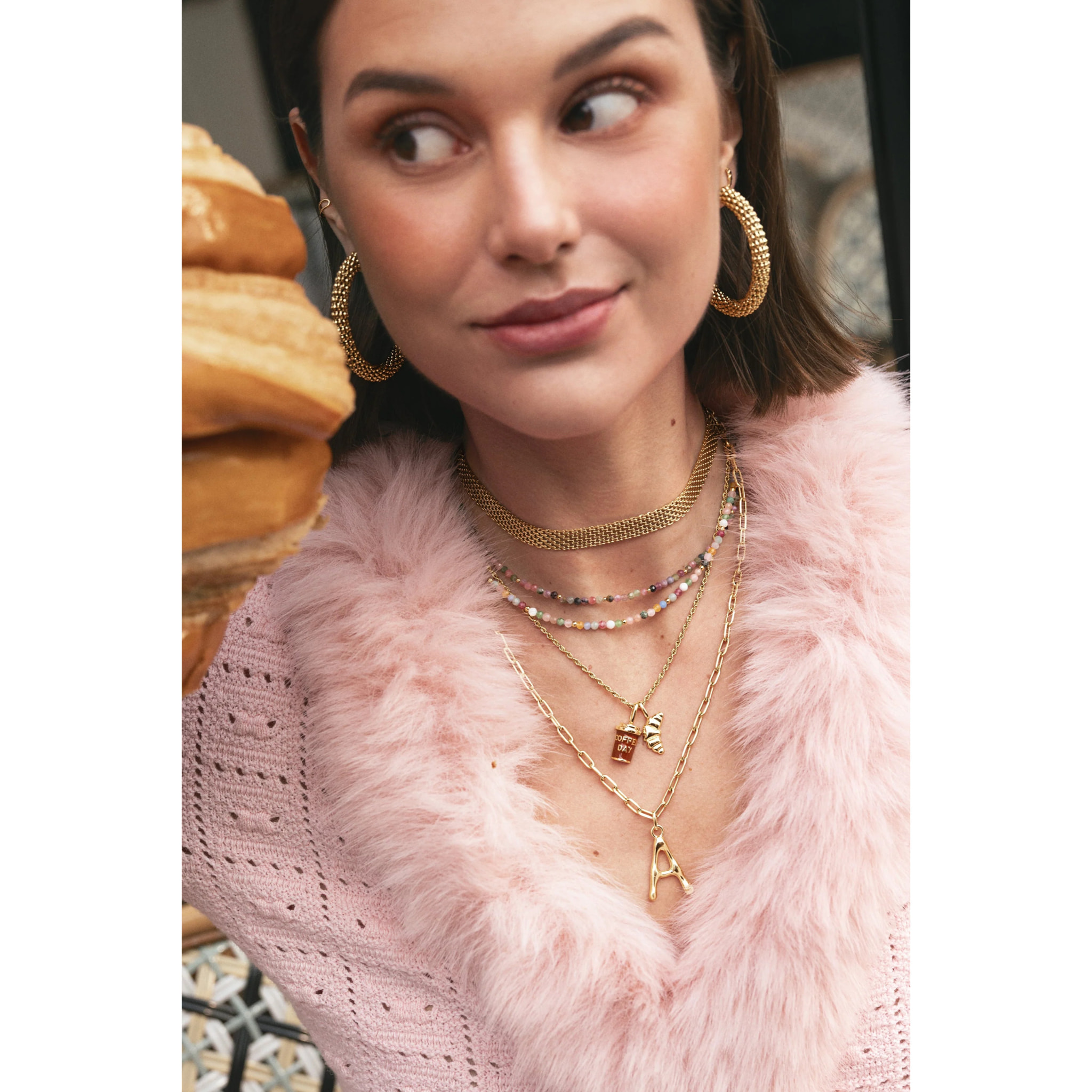 Orecchini Disco Acciao Placcato Oro