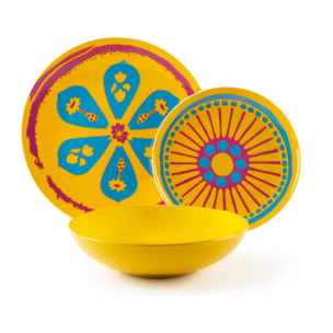 Servizio piatti 18 pezzi Excelsa – Spring, Porcellana Multicolore