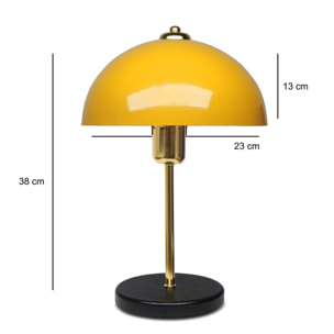 GALY Lampe de table champignon jaune 38cm