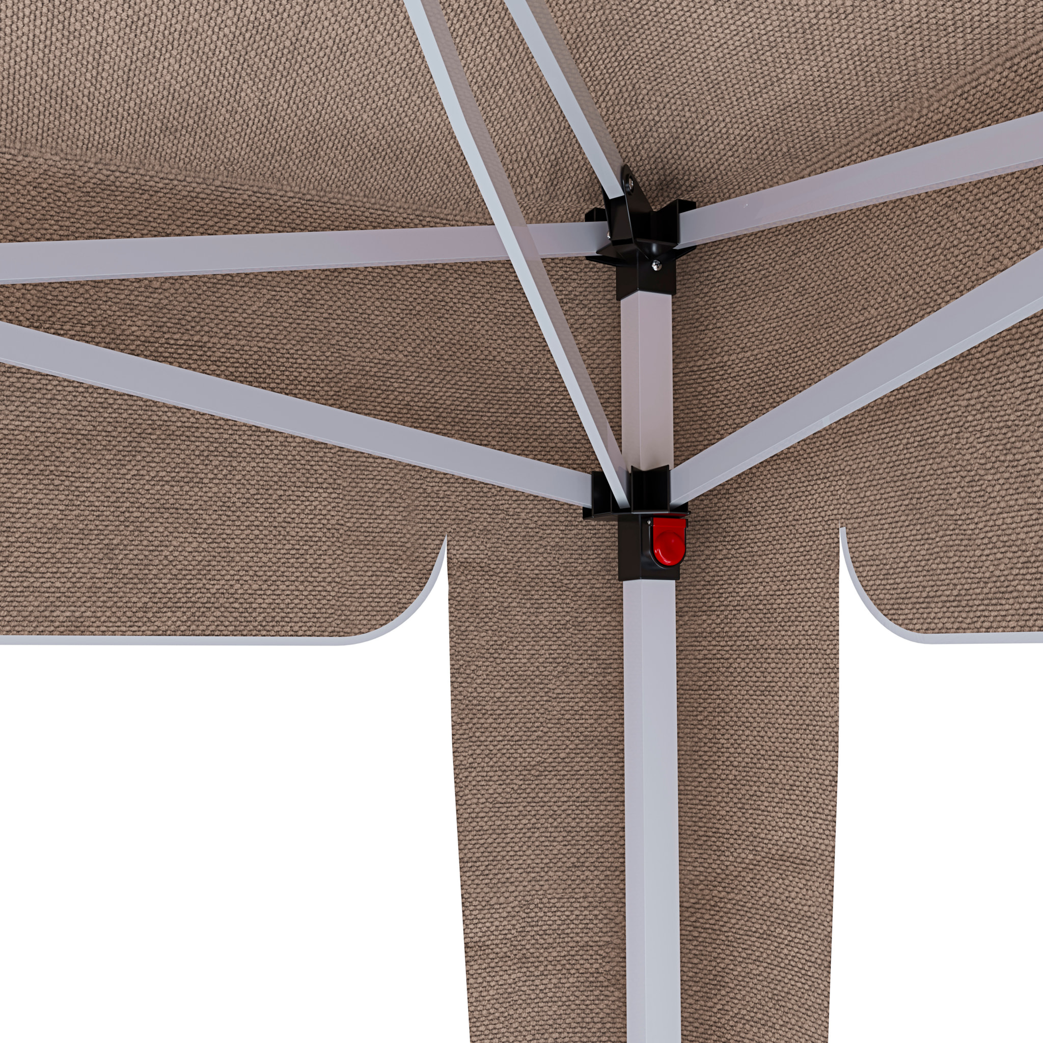Gazebo Pieghevole Impermeabile 3 x 3 M Giardino Con 4 Sacche Pesi Sacca Trasporto Chiusura Fisarmonica Struttura Acciaio Copertura 160 gr/m² Tortora