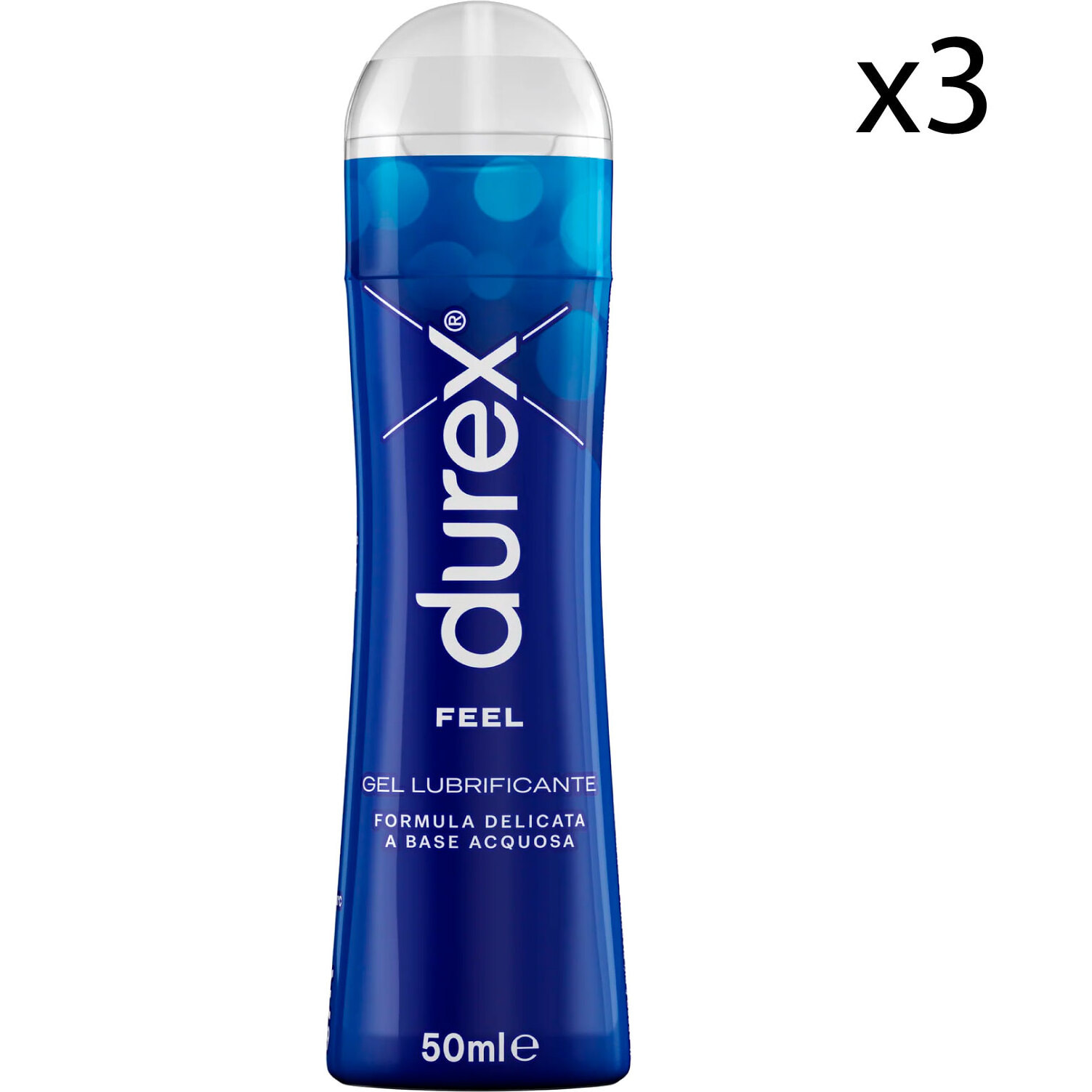 3x Durex Feel Pleasure Gel Lubrificante Intimo Effetto Seta - 3 x 50ml