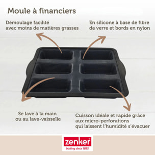 Moule 6 financiers 26 x 22 cm Zenker Silicone fibre de verre