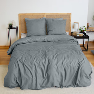 Parure de lit flanelle douce et confort - Gris Foncé