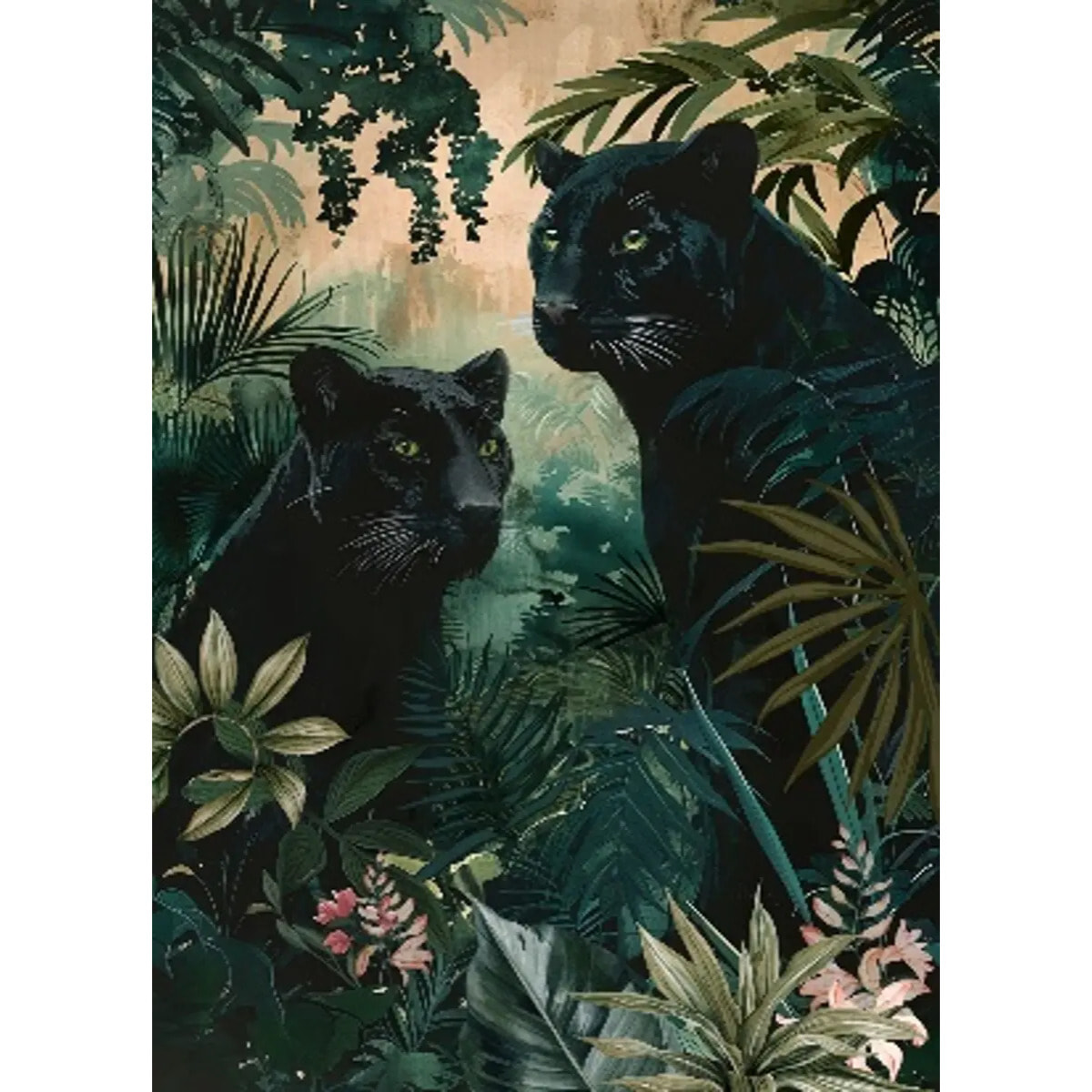 Toile imprimée encadrée Lacey vert 50x70cm