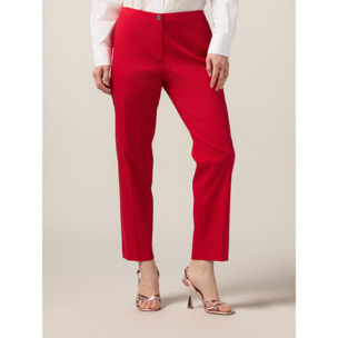 Oltre - Pantalones chinos de raso de algodón - Rojo