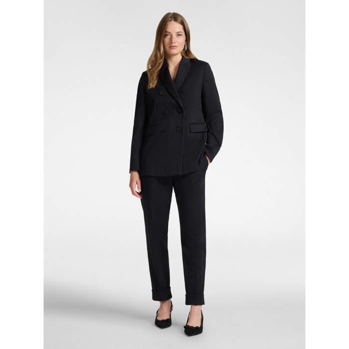 Elena Mirò - Pantaloni in tessuto jacquard - Nero