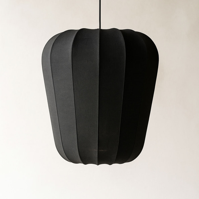Suspension en coton noir et métal h39cm ALBA