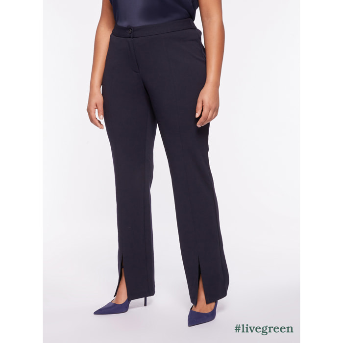Fiorella Rubino - Pantaloni con spacchi al fondo - Blu