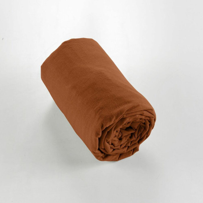 Drap housse Bonnet 30 Flanelle Tomette