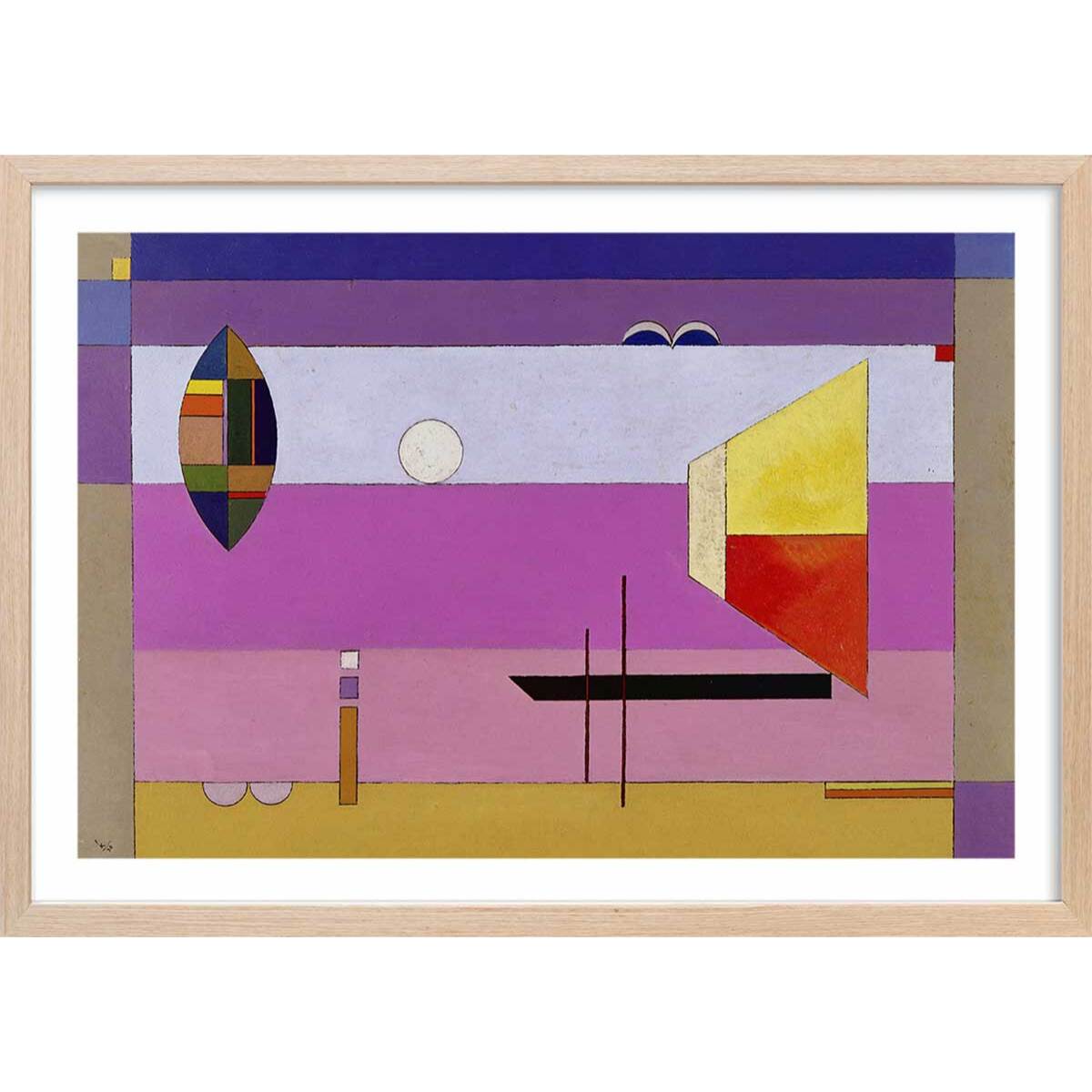 Poster Colds Stripes par Wassily Kandinsky Affiche + cadre en bois - Chêne