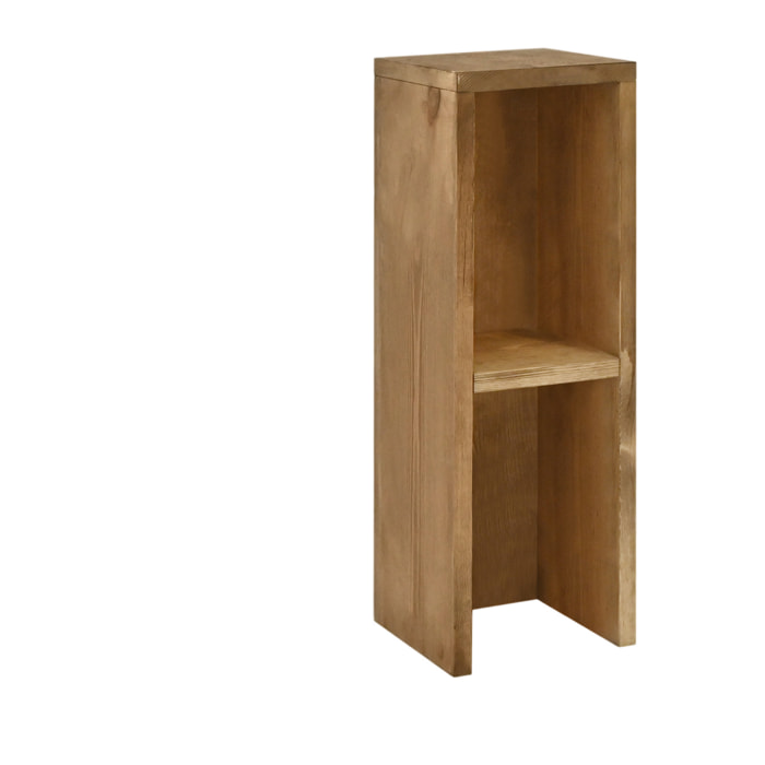 Table de chevet ou table d'appoint en bois massif ton chêne foncé 60x20cm Hauteur: 60 Longueur: 20 Largeur: 20