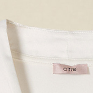 Oltre - T-shirt bimaterica scollo a V - Avorio