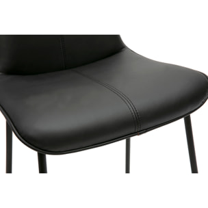 Tabourets de bar noirs et métal H65 cm (lot de 2) BOOST