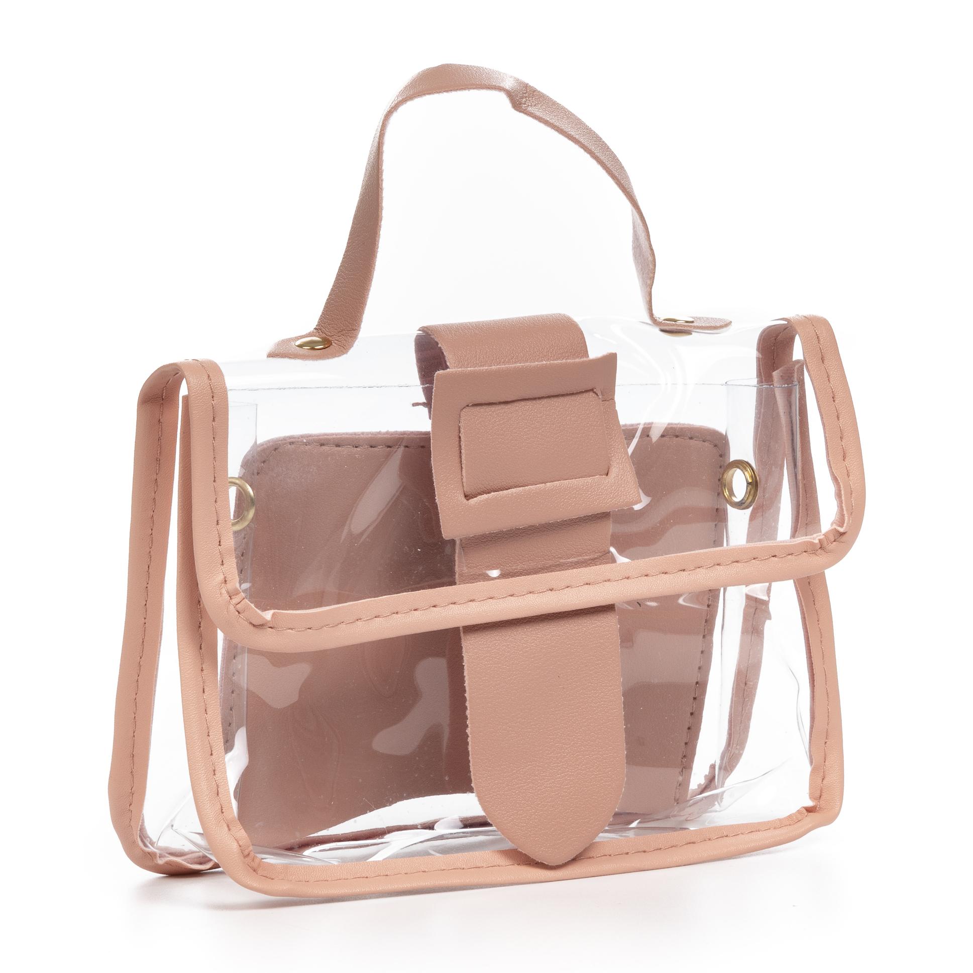 Zeccone bolso bandolera tote mini, de PVC transparente y piel sintética.