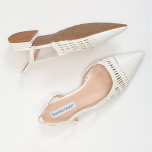 Ballerine in simil pelle con intreccio