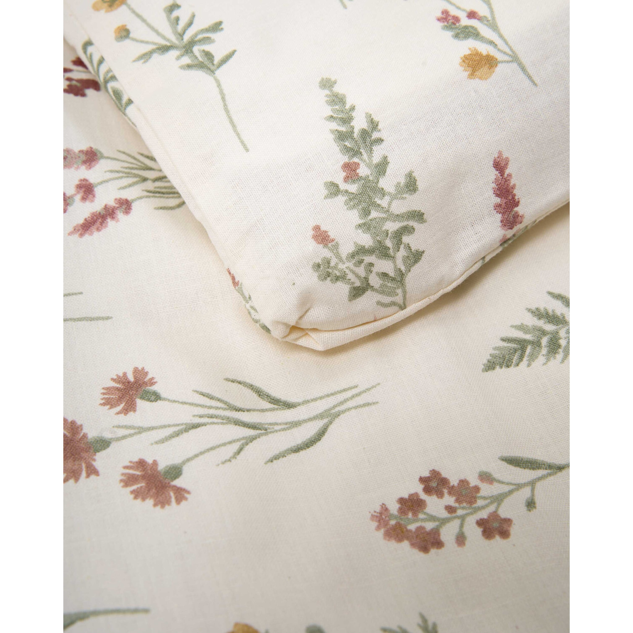 Funda nórdica 100% algodón botanical crema