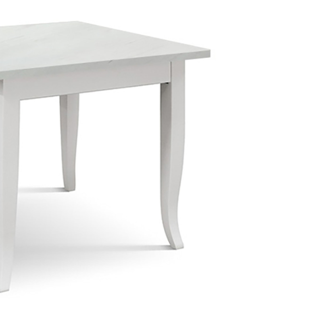 Tavolo RIMINI in legno finitura bianco anticato e struttura in legno bianco 80x80 cm