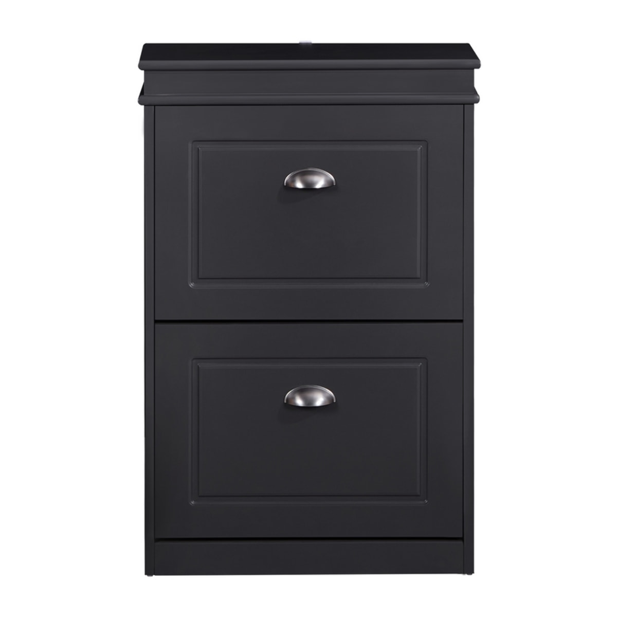 Mobile scarpiera grigia con 2 ribalte 53x24x82 cm compatta per ingresso- Vittoria