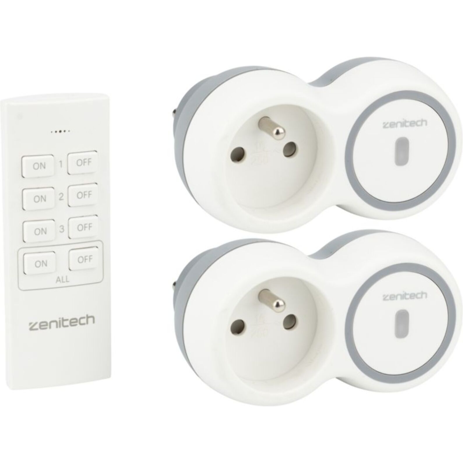 Multiprise ZENITECH 2 prises télécommandées 2300W + remote