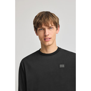 Maglietta nera ampia con dettaglio Polo Club