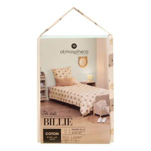 Parure de lit imprimée Billie 140x200 motif ours