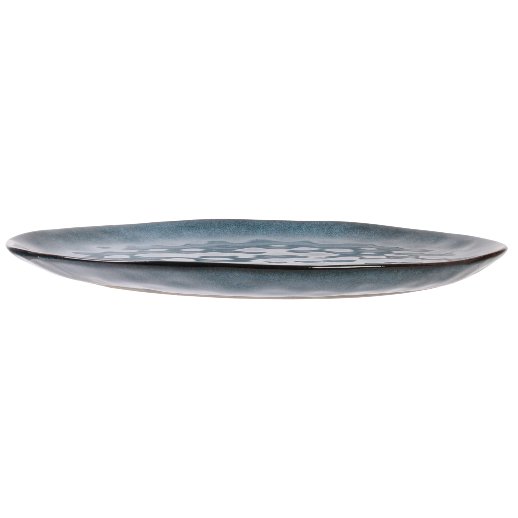Assiette Galet 27.5x23cm Au Gres Du Temps Bleu