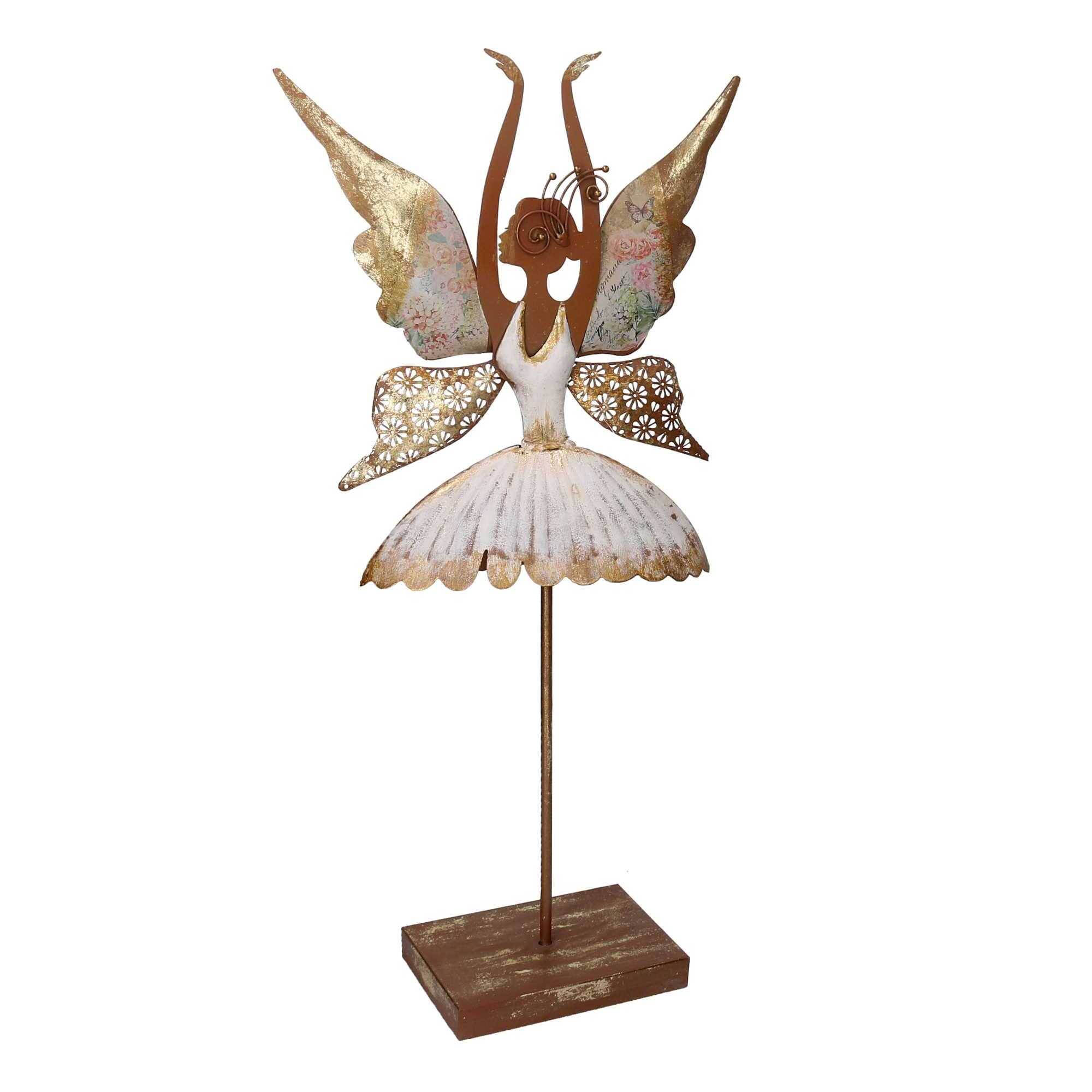 Fatina in metallo ballerina bianco cm37x12h68