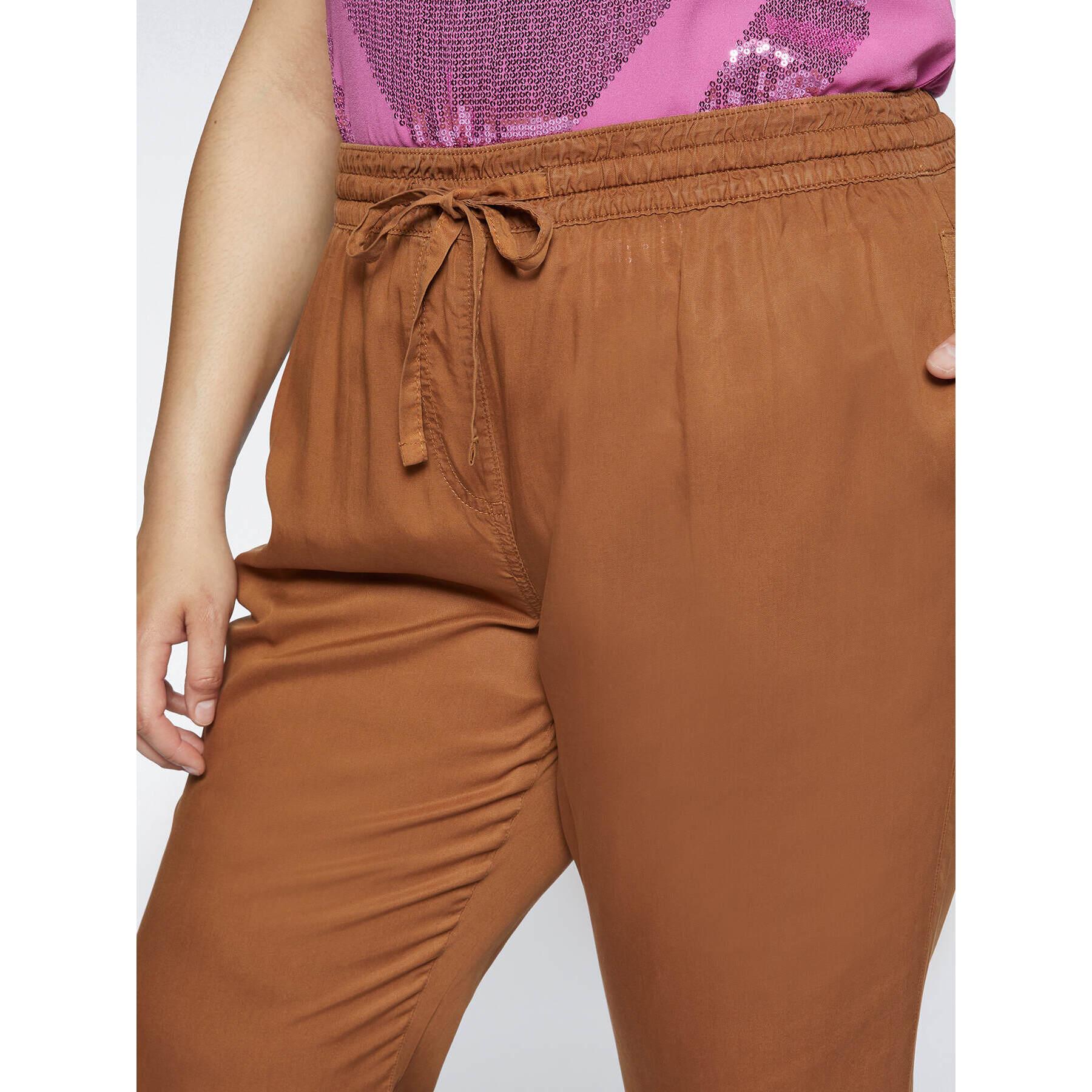 Fiorella Rubino - Pantalones carrot con cordones en la cintura - Marrón