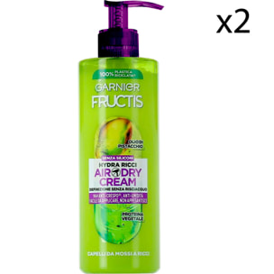 2x Trattamento Capelli Mossi e Ricci Senza Risciacquo Hydra Ricci Air-Dry Cream 96h - 2 Flaconi da 400ml