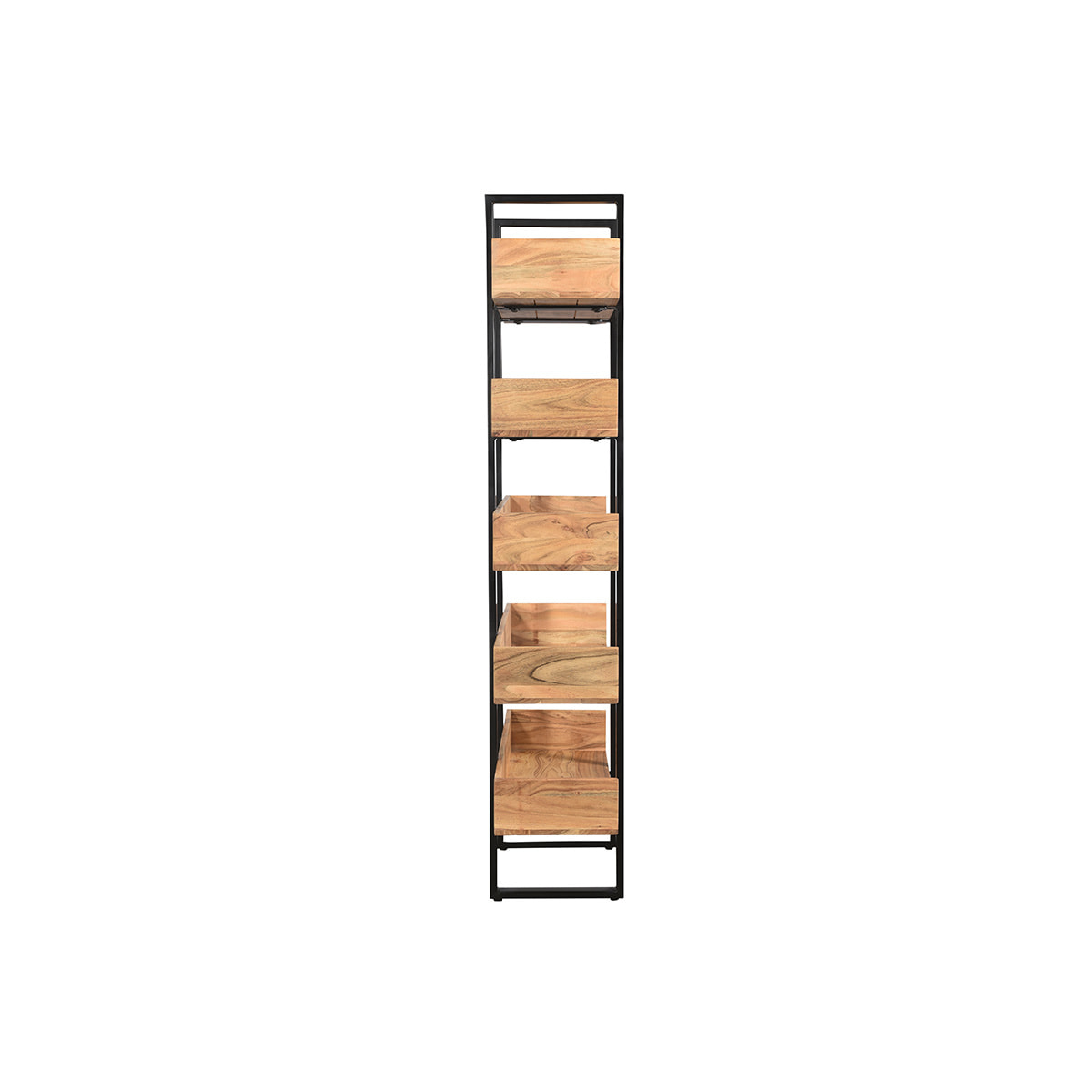 Bibliothèque industrielle en bois massif et métal noir L90 cm TAO