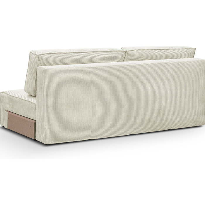 Module canapé convertible 2 places en velours côtelé - HARPER MOD