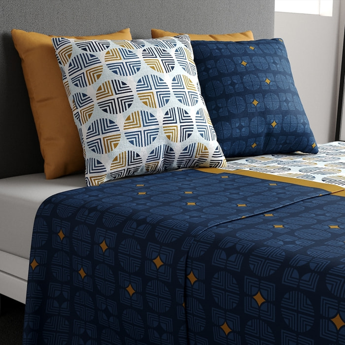 Parure De Drap 3pcs avec Drap Housse 90x190cm 100% Coton 57fils-sirius