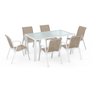 Ensemble repas Formentera 6 places beige