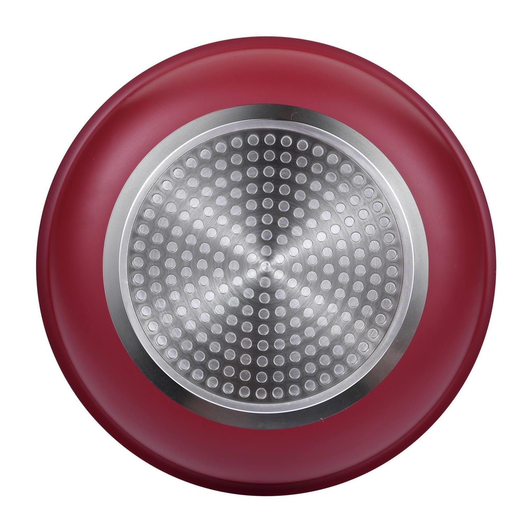 juego de 2 sartenes ø22ø26cm aluminio prensado rojo + mango extraíble