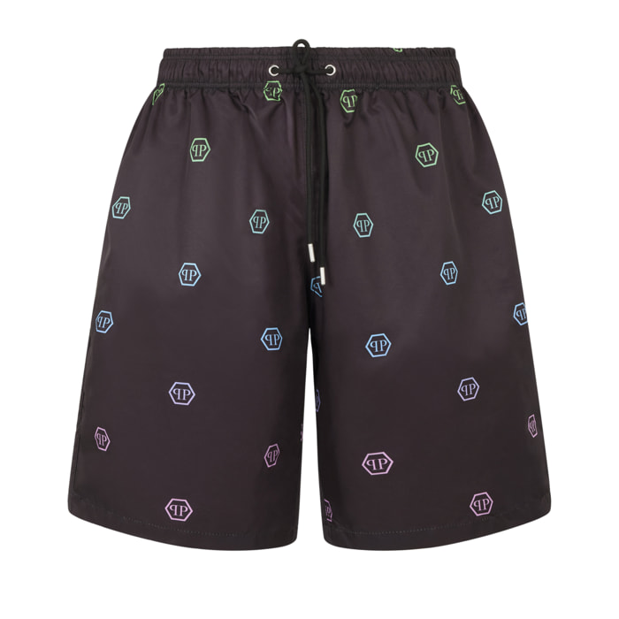 PHILIPP PLEIN Nylon Shorts Degrade Monogram