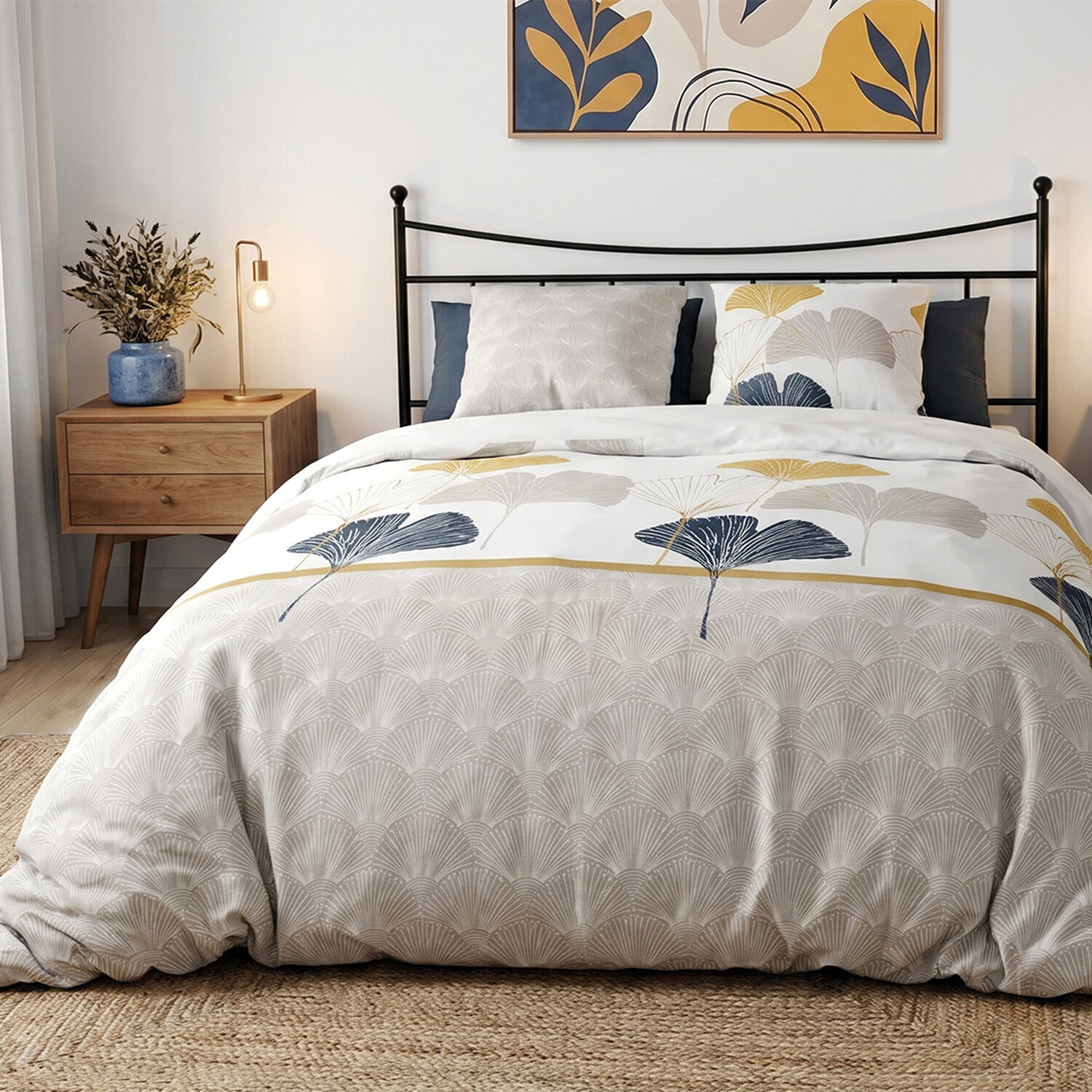 Parure Housse De Couette 3pcs 100% coton 57fils Mangae