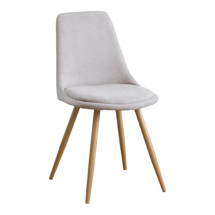 Chaise rembourrée Devon -tissu et bois-couleur beige 47 x 87 x 51 cm