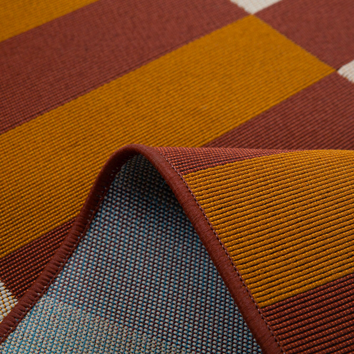 RIVIERA - Tapis intérieur/extérieur à motif carreaux marron