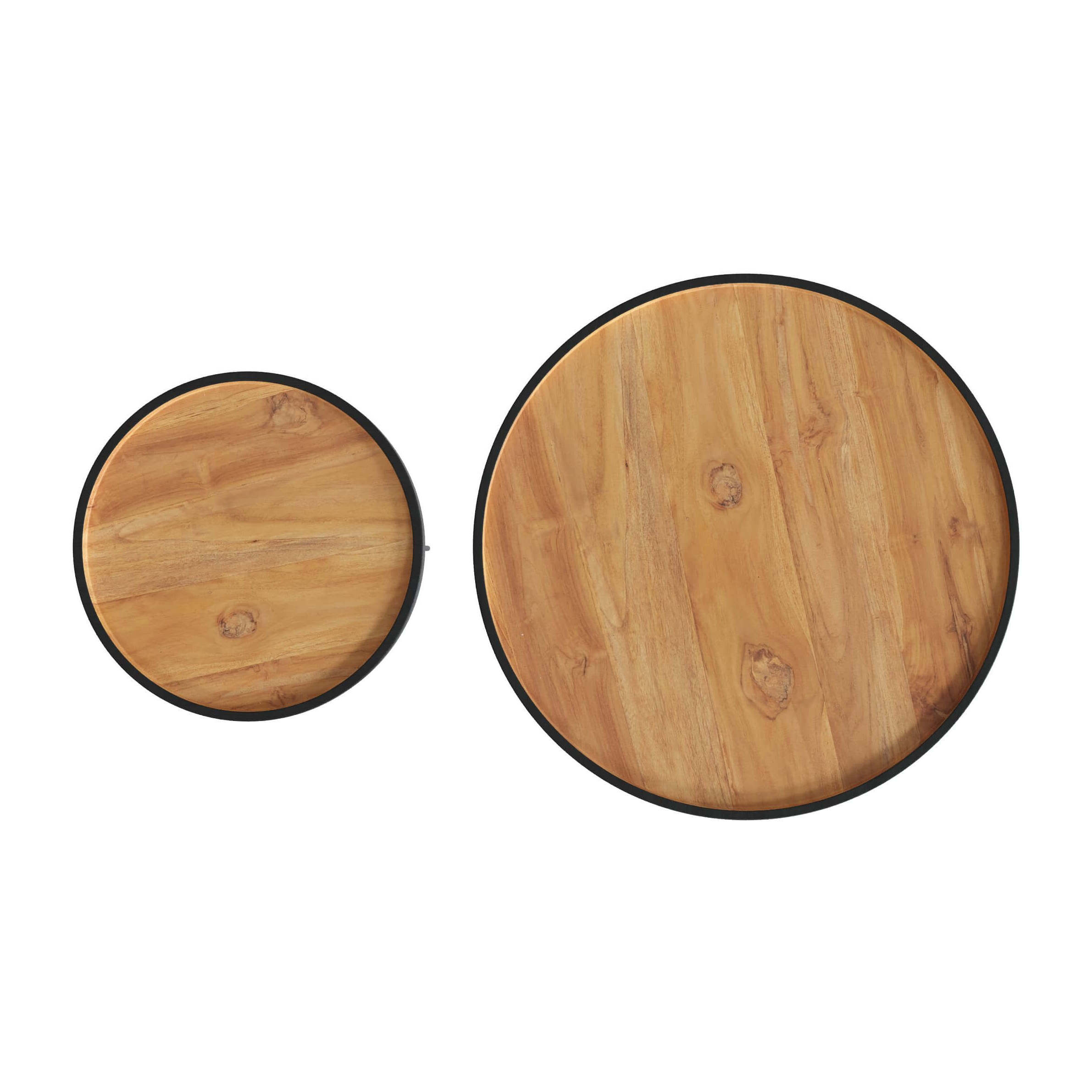 Tables gigognes en bois de teck recyclé et pieds en métal (lot de 2) - Bao