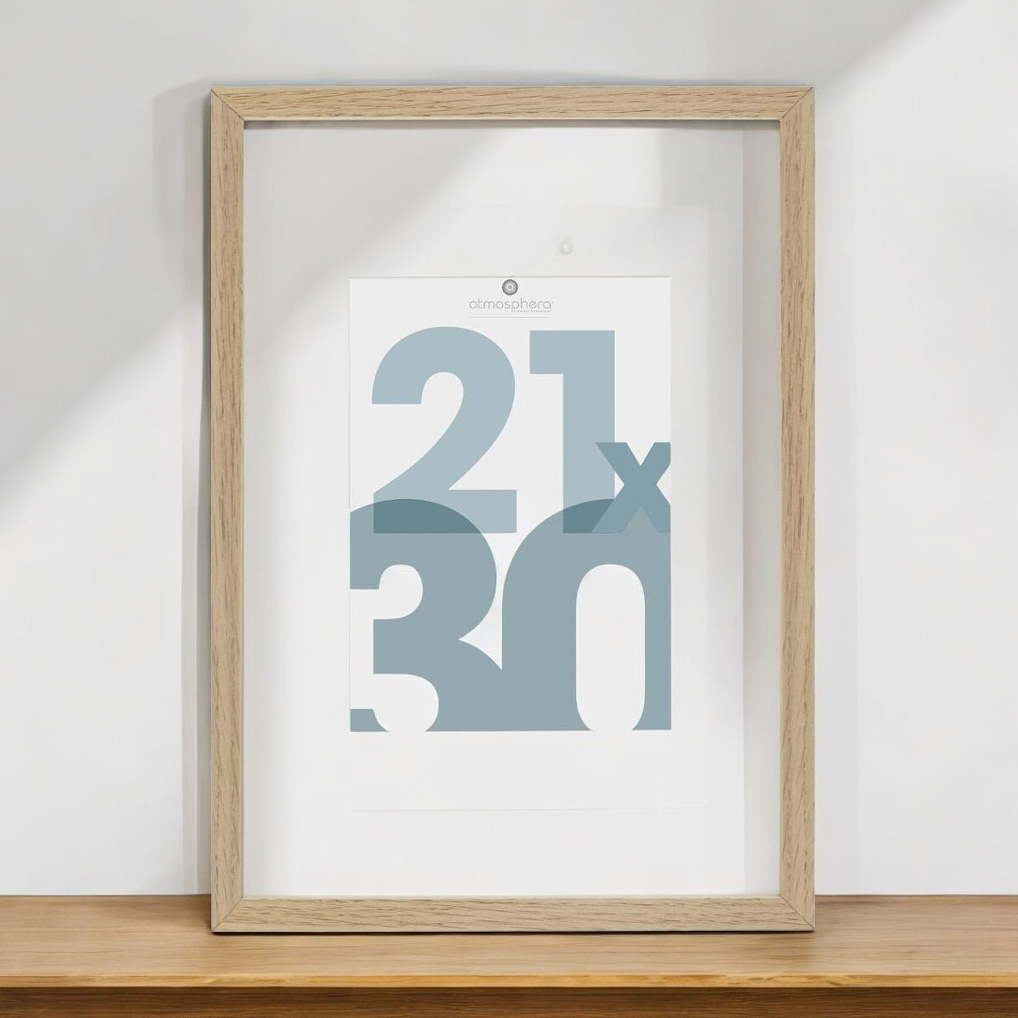 - Marco de fotos de madera natural para fotos de 21 x 30 cm