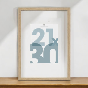 - Marco de fotos de madera natural para fotos de 21 x 30 cm