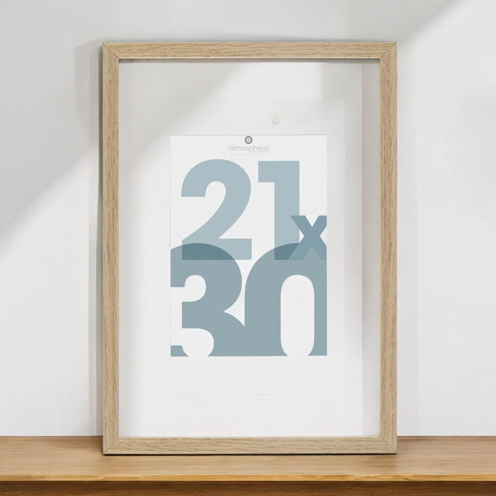 - Marco de fotos de madera natural para fotos de 21 x 30 cm