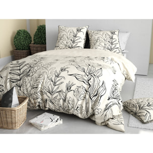 Parure Housse De Couette 3pcs 100% Satin de Coton 120 Fils THAIS