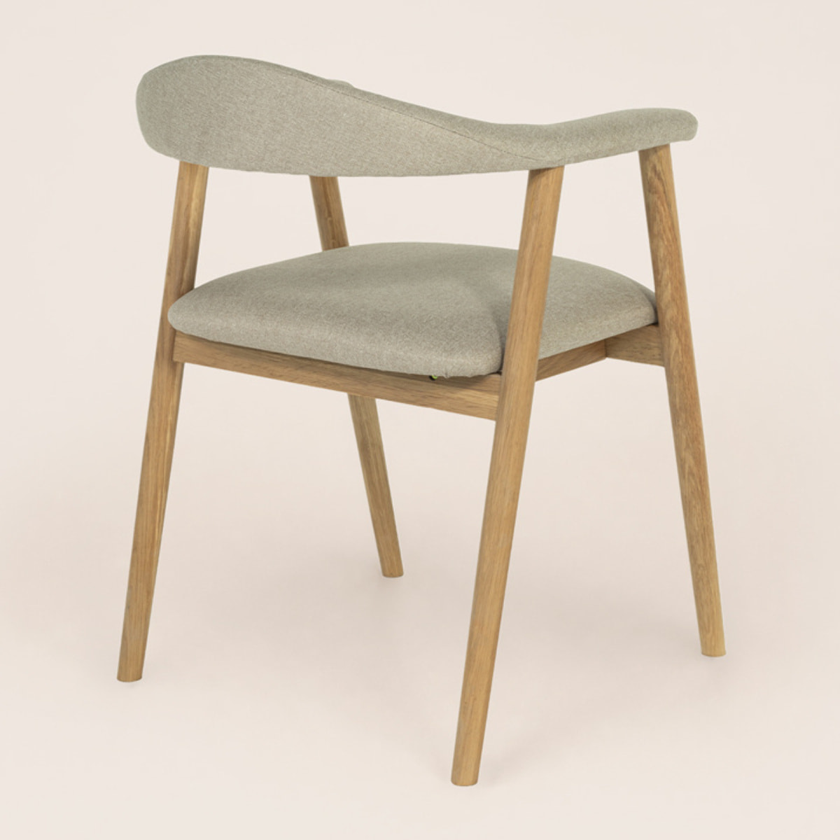 Lore - lot de 2 chaises en chêne massif et tissu - Bois / Beige