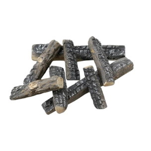 Bûches décoratives en fibre céramique pour cheminées à l'éthanol. 8 pièces