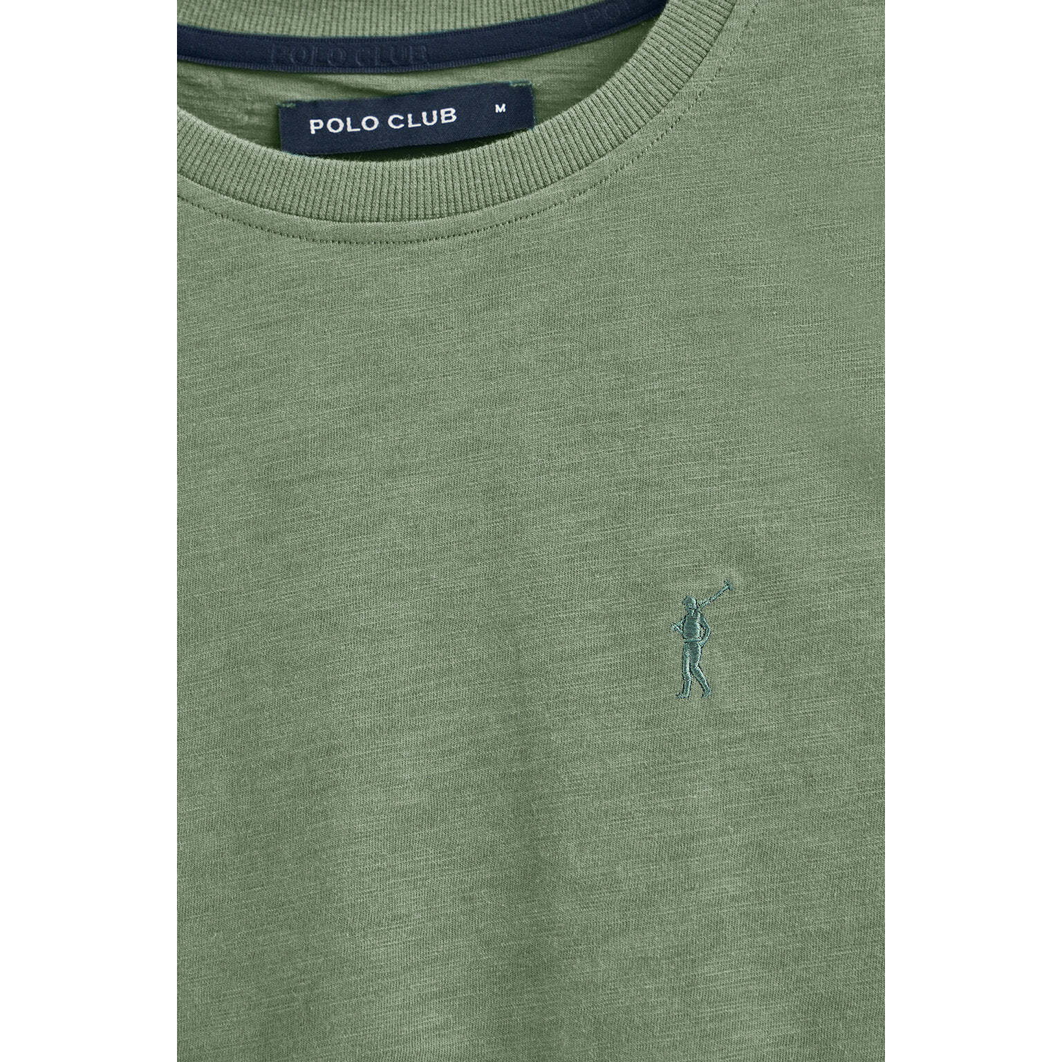 Maglietta verde giada in cotone flammé con ricamo Rigby Go