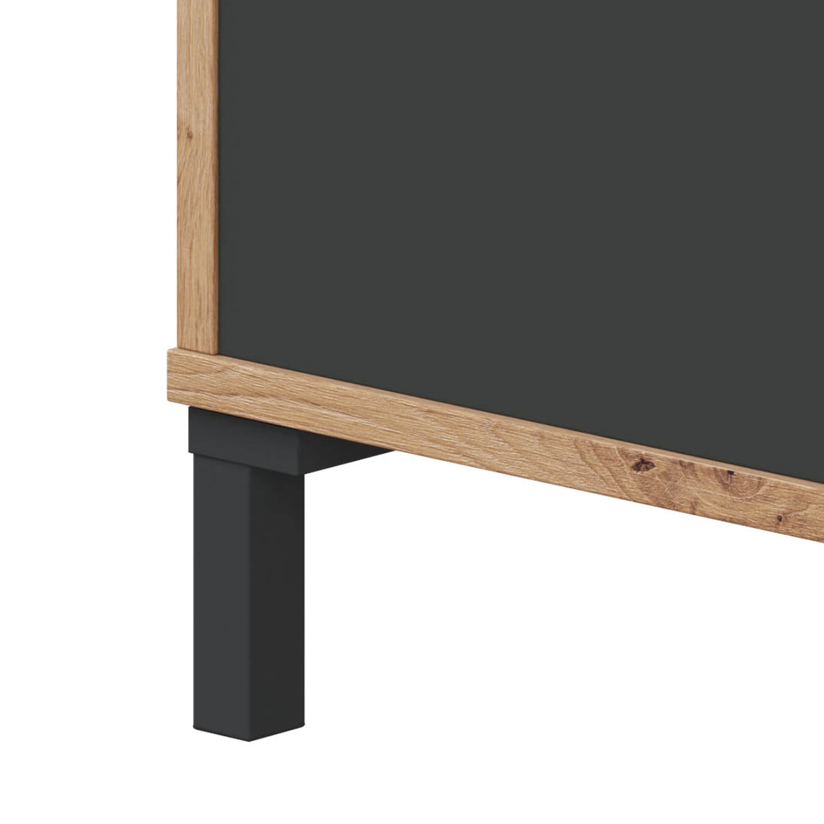 Mesa Centro Auxiliar 40x100x50 Cm Gris Antracita Y Roble Nodi