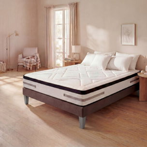 Matelas Hybride Bellevue, Soutien Ferme, 24 cm, Ressorts Ensachés & Mémoire de Forme