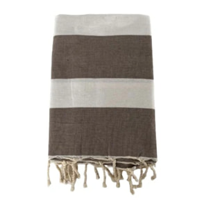 Fouta plate traditionnelle - Transat Taupe - 100x200cm - 190g/m²