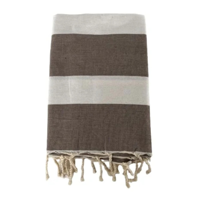 Fouta plate traditionnelle - Transat Taupe - 100x200cm - 190g/m²